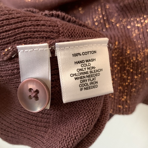 NWT LOFT Gold Sparkle Cardigan Sweater - Picture 15 of 15